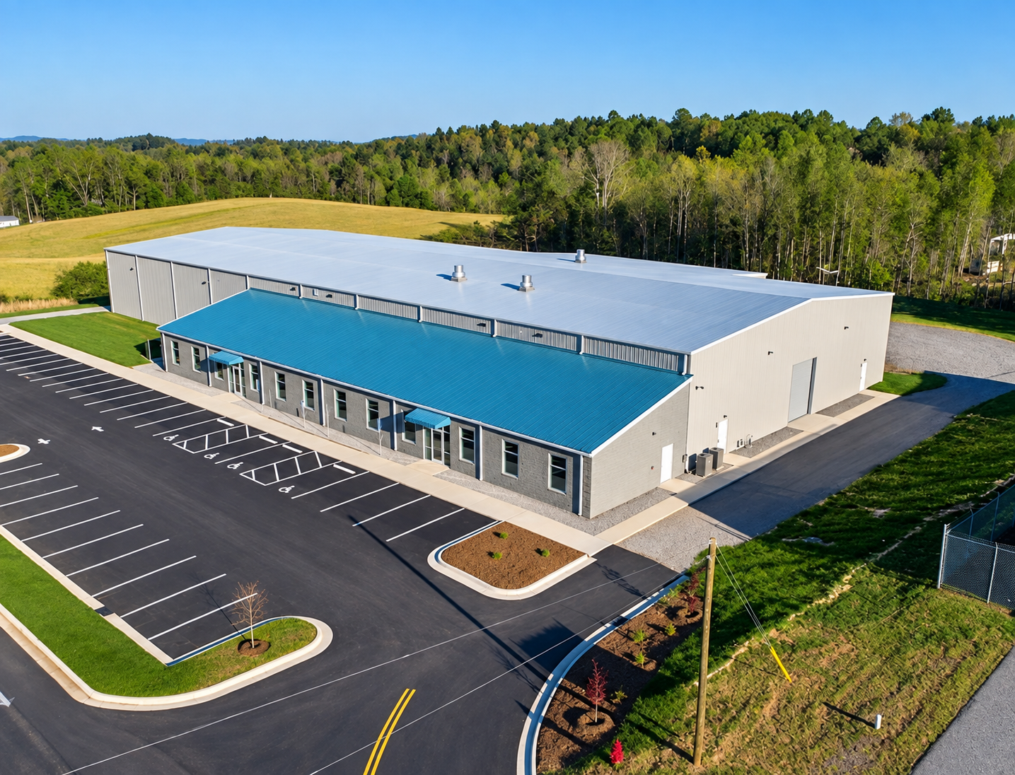 Aerial view of the Java Master International South East Facility in North Wilkesboro, North Carolina